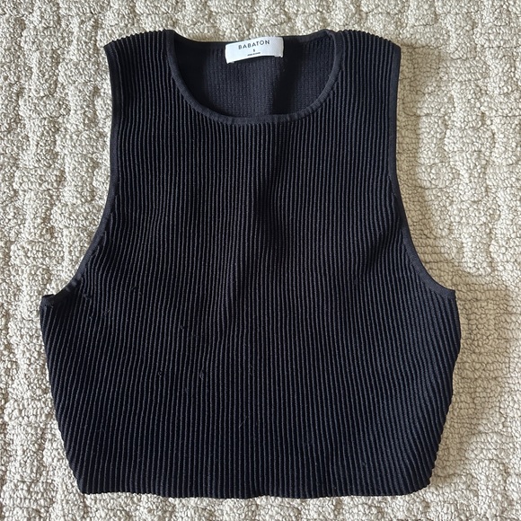 Aritzia Babaton Sculpt Knit Racer Tank Black Size S - Picture 1 of 3
